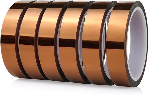 Bomi Pack Polyimide Tape مقاوم للدرجات الحرارة العالية ، لا يوجد شريط مقاوم للحرارة لمهمة كهربائية ، طباعة ثلاثية الأبعاد ، لحام ، تسامي ، تقنيع (4 ، 33 مترًا) in Saudi Arabia