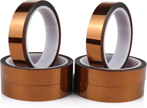 Bomi Pack Polyimide Tape مقاوم للدرجات الحرارة العالية ، لا يوجد شريط مقاوم للحرارة لمهمة كهربائية ، طباعة ثلاثية الأبعاد ، لحام ، تسامي ، تقنيع (4 ، 33 مترًا) in Saudi Arabia