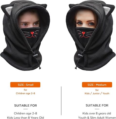 Kids Balaclava Ski Mask, Boys/Girls Washable Fleeces Winter Hat with Face Cover for Windproof,Panda,Small in Saudi Arabia