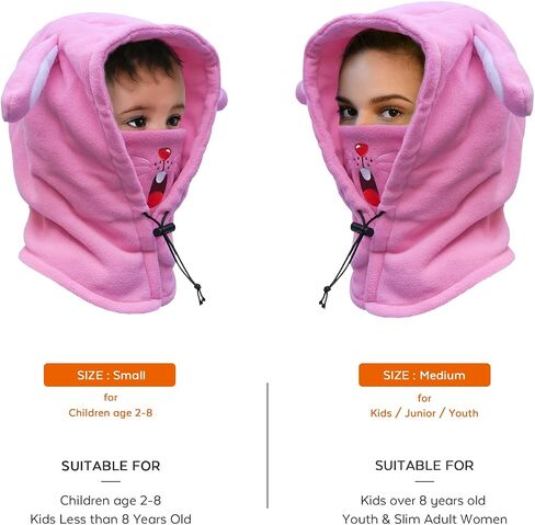 Kids Balaclava Ski Mask, Boys/Girls Washable Fleeces Winter Hat with Face Cover for Windproof,Panda,Small in Saudi Arabia