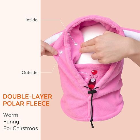 Kids Balaclava Ski Mask, Boys/Girls Washable Fleeces Winter Hat with Face Cover for Windproof,Panda,Small in Saudi Arabia