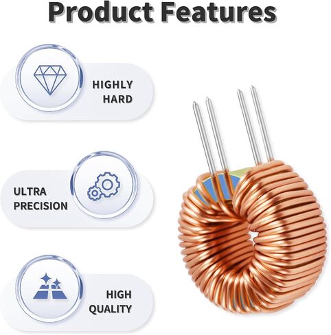 12 pcs مغناطيسي العمودي 100UH 5A لفائف الحث Toroid Core Sturoid محث Toroid لمحولات لوحة الدوائر DIY in Saudi Arabia