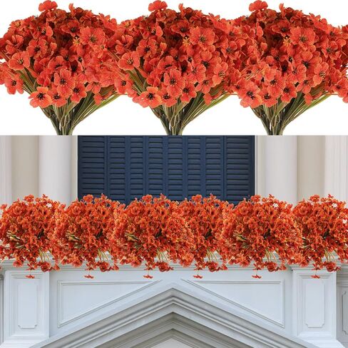 30 Bundles Artificial Flowers for Outdoors Fake Flowers No Fade Fake Plastic Flowers Faux Plants for Decoration Outdoor Artificial Flowers Fake Outdoor Flowers for Indoor Garden Patio Yard in Saudi Arabia