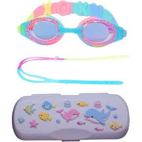 Girls Swimming Goggles Ages 4-12 - No Leak, Anti-Fog, UV Protection, Easy to Adjust, Non Slip - with Travel Case in Saudi Arabia
