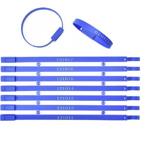 100pcs أختام العبث البلاستيكي علامات الشحن الأمان ، وعلاقات حاوية النحيلة قفل ثابت يمكن التخلص منه لكابل شاحنة المقطورة (الأزرق) in Kuwait