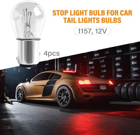 4Pcs Light bulb car brake stop signal turn tail light S8 batch 1157 12v (Clear) in Kuwait