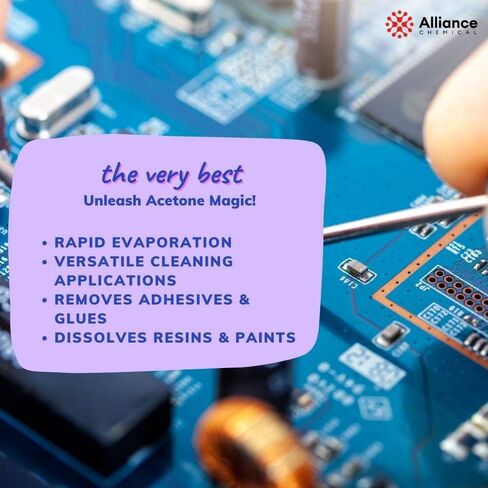 100 ٪ أسيتون نقي ACS Grade - 1 Pint Bottle (16 Fl Oz.) - High Purity Solvent للتطبيقات التجارية والمنزلية والصناعية in Kuwait