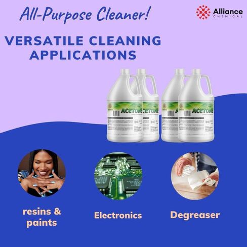 100 ٪ أسيتون نقي ACS Grade - 1 Pint Bottle (16 Fl Oz.) - High Purity Solvent للتطبيقات التجارية والمنزلية والصناعية in Kuwait