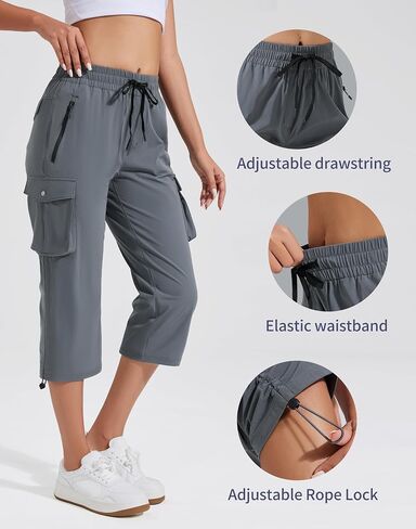 Pioneer Camp Women's Cargo Capris Hiking Pants Lightweight Quick Dry Outdoor Camping Stretch Summer Pants for Women Casual in Saudi Arabia