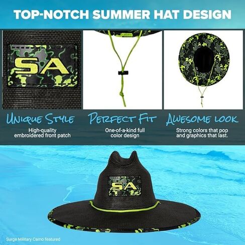 New Premium Keys Straw Hat for UV Sun Protection | UPF 50+ Sun Protection, Adjustable Drawstring, Universal Size | by SA Co. in Kuwait