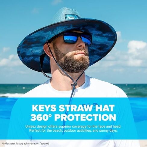 New Premium Keys Straw Hat for UV Sun Protection | UPF 50+ Sun Protection, Adjustable Drawstring, Universal Size | by SA Co. in Kuwait
