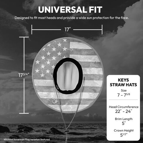 Soul of Adventure Keys Straw Hat for UV Sun Protection | UPF 50+ Sun Protection, Adjustable Drawstring in Kuwait