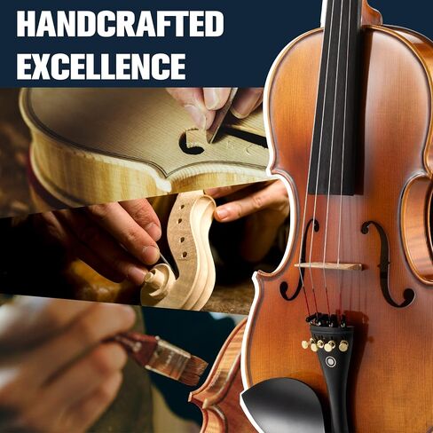 Cecilio Violin 4/4 مجموعة كاملة من زيت اليد ، فرك زيت يدوي شديد الظهر المكوّل الخشب الصلبة مع سلاسل D'Addario Prelude ، الحجم 4/4 (الحجم الكامل) in Kuwait