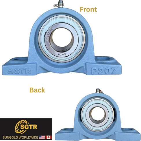 2 Pack Heavy Duty UCP207-20 Pillow Block Bearing, 1-1/4 inch Bore, Special Safety Seal, Industrial Grade, Self-Alignment, Chrome Steel Bearing Units, Solid Cast Iron Units in Saudi Arabia