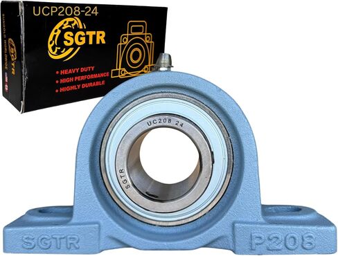 2 Pack Heavy Duty UCP207-20 Pillow Block Bearing, 1-1/4 inch Bore, Special Safety Seal, Industrial Grade, Self-Alignment, Chrome Steel Bearing Units, Solid Cast Iron Units in Saudi Arabia