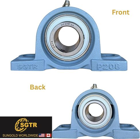2 Pack Heavy Duty UCP207-20 Pillow Block Bearing, 1-1/4 inch Bore, Special Safety Seal, Industrial Grade, Self-Alignment, Chrome Steel Bearing Units, Solid Cast Iron Units in Saudi Arabia