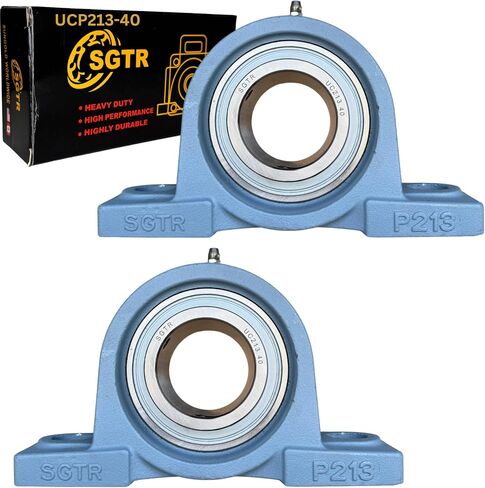 2 Pack Heavy Duty UCP207-20 Pillow Block Bearing, 1-1/4 inch Bore, Special Safety Seal, Industrial Grade, Self-Alignment, Chrome Steel Bearing Units, Solid Cast Iron Units in Saudi Arabia