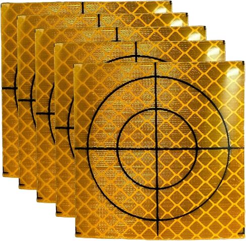 60PCS 40 * 40mm Yellow Reflective Tape Survey Targets Reflective Adhesive Target Sheets for Total Stations Laser Target Sheet in Kuwait
