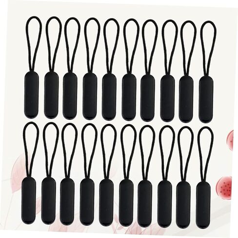 Homoyoyo 20 Pcs Black Oval Zipper Pull Rope Replacement Molded Sliders for Luggage Backpacks Jackets DIY Repair Kit for Bags Coats Sportswear in Saudi Arabia