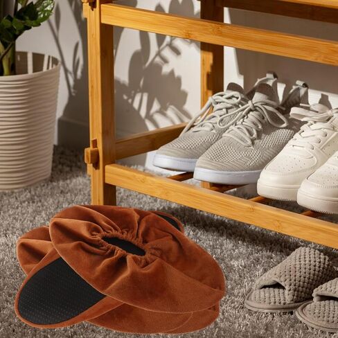 Milisten Bowling Shoe Protector Covers, 2Pairs Non Slip Reusable Shoe Covers Washable Flannel Bowling Ball Shoe Cover for Women Men Adults Bowling Sport Accessories in Saudi Arabia