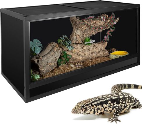 REPTI ZOO 68 Gallon Wooden Reptile Tank, 48x18x18 Reptile Terrarium for Ball Python Bearded Dragon Gecko Snake Chameleon Turtle, Light Weight Reptile Enclosure Habitat Cage in Saudi Arabia