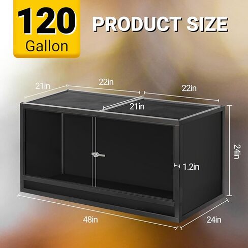REPTI ZOO 68 Gallon Wooden Reptile Tank, 48x18x18 Reptile Terrarium for Ball Python Bearded Dragon Gecko Snake Chameleon Turtle, Light Weight Reptile Enclosure Habitat Cage in Saudi Arabia