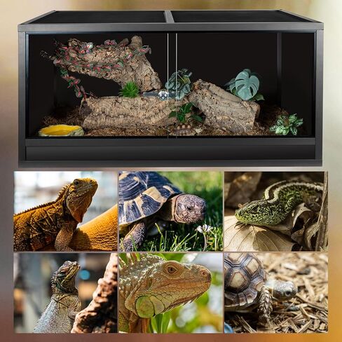 REPTI ZOO 68 Gallon Wooden Reptile Tank, 48x18x18 Reptile Terrarium for Ball Python Bearded Dragon Gecko Snake Chameleon Turtle, Light Weight Reptile Enclosure Habitat Cage in Saudi Arabia