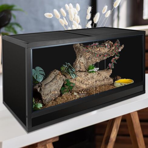 REPTI ZOO 68 Gallon Wooden Reptile Tank, 48x18x18 Reptile Terrarium for Ball Python Bearded Dragon Gecko Snake Chameleon Turtle, Light Weight Reptile Enclosure Habitat Cage in Saudi Arabia