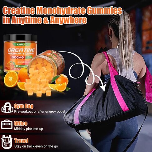 الكرياتين أحادي الهيدرات Gummies 5000mg لنمو العضلات ، ودعم القوة والطاقة ، وخالية من السكر ، وصمغ ما قبل التمرين مع L-taurine ، وفيتامين B6 وفيتامين B12 للرجال والنساء -20 غامميين ، محمولة وقابلة للمضغ in Saudi Arabia