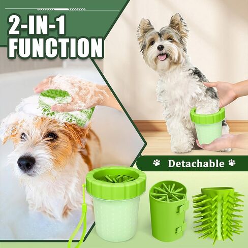 منظف ​​Qianruida Dog Paw مع اثنين من المناشف الوصية Muddy Paw Paw Dog Paw Gasher Cust Foot Cust (متوسط ​​، أزرق) in Kuwait