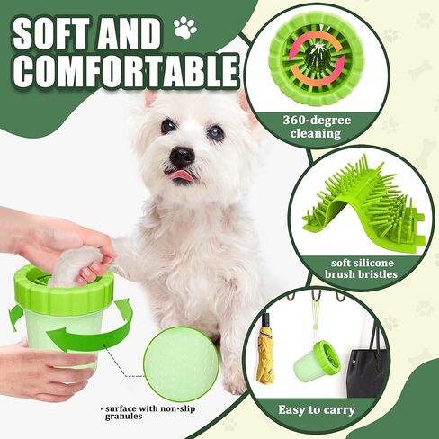 منظف ​​Qianruida Dog Paw مع اثنين من المناشف الوصية Muddy Paw Paw Dog Paw Gasher Cust Foot Cust (متوسط ​​، أزرق) in Kuwait