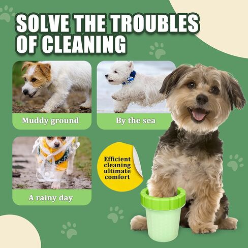 منظف ​​Qianruida Dog Paw مع اثنين من المناشف الوصية Muddy Paw Paw Dog Paw Gasher Cust Foot Cust (متوسط ​​، أزرق) in Kuwait