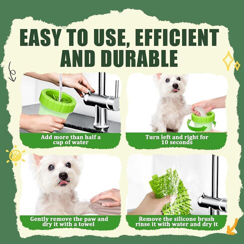 منظف ​​Qianruida Dog Paw مع اثنين من المناشف الوصية Muddy Paw Paw Dog Paw Gasher Cust Foot Cust (متوسط ​​، أزرق) in Kuwait