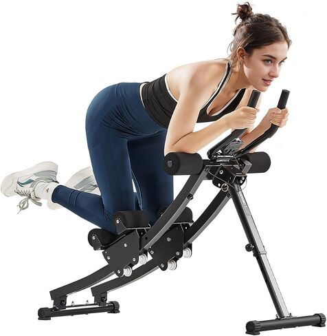 VEVOR AB Workout Machine, Ab Workout Equipment at Home Gym, Core & Abdominal Trainers for Women, 440 lbs Weight Capacity Strength Training Ab Cruncher, Foldable Adjustable Fitness Exerciser in Saudi Arabia