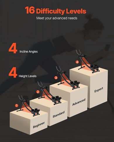 VEVOR AB Workout Machine, Ab Workout Equipment at Home Gym, Core & Abdominal Trainers for Women, 440 lbs Weight Capacity Strength Training Ab Cruncher, Foldable Adjustable Fitness Exerciser in Saudi Arabia