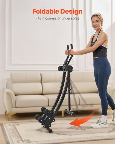 VEVOR AB Workout Machine, Ab Workout Equipment at Home Gym, Core & Abdominal Trainers for Women, 440 lbs Weight Capacity Strength Training Ab Cruncher, Foldable Adjustable Fitness Exerciser in Saudi Arabia