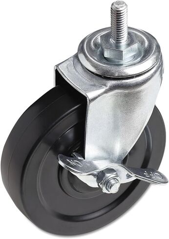 Alera ALESW790004 3 Wheel 2 Locking Optional Grip Ring Stem Casters for Wire Shelving - Black (4/Set) in Saudi Arabia