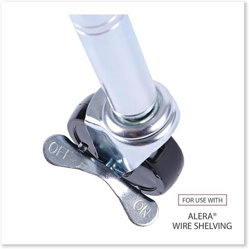 Alera ALESW790004 3 Wheel 2 Locking Optional Grip Ring Stem Casters for Wire Shelving - Black (4/Set) in Saudi Arabia