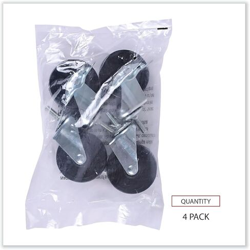 Alera ALESW790004 3 Wheel 2 Locking Optional Grip Ring Stem Casters for Wire Shelving - Black (4/Set) in Saudi Arabia