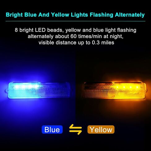 Aolyty Solar Warning Light, Bright Red and Blue Light Flashing Alternately Waterproof Emergency Caution Light for Construction Site, Dock, Guardrails, Driveway, Beacon (Red & Blue) in Kuwait