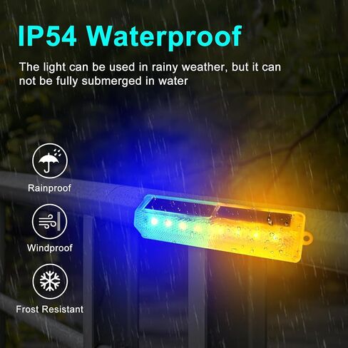 Aolyty Solar Warning Light, Bright Red and Blue Light Flashing Alternately Waterproof Emergency Caution Light for Construction Site, Dock, Guardrails, Driveway, Beacon (Red & Blue) in Kuwait