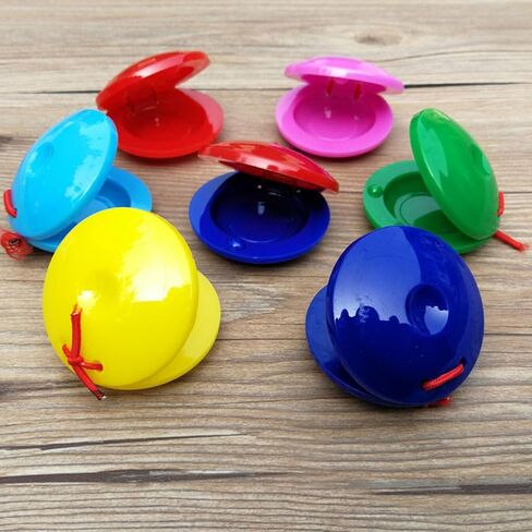 Castanets for Kids Plastic Finger Castanets Hand Hand Hand Musical Musical Machine Professional Castanet for Music أو Rhythm Class () in Kuwait