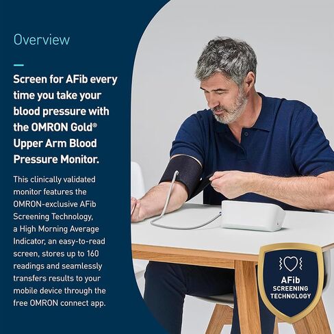 OMRON Gold Upper Arm Blood Pressure Monitor - Clinically Validated Blood Pressure Arm Cuff - Use OMRON Connect App for Unlimited Free Measurements in Saudi Arabia