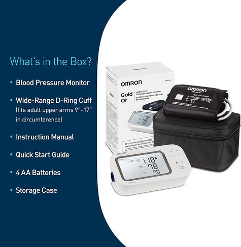 OMRON Gold Upper Arm Blood Pressure Monitor - Clinically Validated Blood Pressure Arm Cuff - Use OMRON Connect App for Unlimited Free Measurements in Saudi Arabia