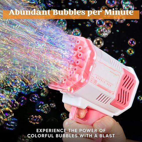 لعبة Sloosh Bubble Machine Toy للأعمار من 3-8 فتيات فتيات مع حل ، لعبة Rocket Shape Bubble Gun Toy للأطفال الذين تتراوح أعمارهم بين 4 و 8 سنوات ، والهدايا ، والبالغين ، وفضل الحفلات ، والصيف ، وحفل الزفاف ، وعيد الفصح in Kuwait