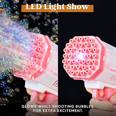 لعبة Sloosh Bubble Machine Toy للأعمار من 3-8 فتيات فتيات مع حل ، لعبة Rocket Shape Bubble Gun Toy للأطفال الذين تتراوح أعمارهم بين 4 و 8 سنوات ، والهدايا ، والبالغين ، وفضل الحفلات ، والصيف ، وحفل الزفاف ، وعيد الفصح in Kuwait