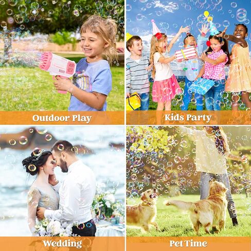 لعبة Sloosh Bubble Machine Toy للأعمار من 3-8 فتيات فتيات مع حل ، لعبة Rocket Shape Bubble Gun Toy للأطفال الذين تتراوح أعمارهم بين 4 و 8 سنوات ، والهدايا ، والبالغين ، وفضل الحفلات ، والصيف ، وحفل الزفاف ، وعيد الفصح in Kuwait