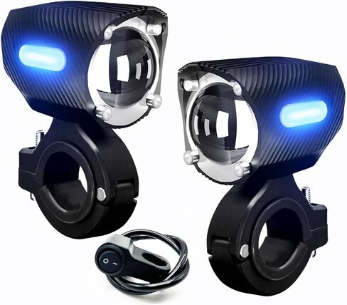 2PC Motorcycle LED Auxiliary Lights White/Amber Strobe with Switch Wire Offroad Work Lights for Harley Davidson Honda Kawasaki Suzuki Yamaha,GMC Savana Jeep ATV UTV Car Trucke Car,Forklifts Boat etc in Saudi Arabia