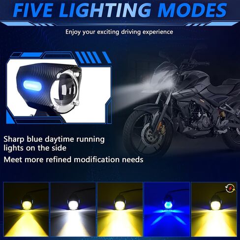 2PC Motorcycle LED Auxiliary Lights White/Amber Strobe with Switch Wire Offroad Work Lights for Harley Davidson Honda Kawasaki Suzuki Yamaha,GMC Savana Jeep ATV UTV Car Trucke Car,Forklifts Boat etc in Saudi Arabia