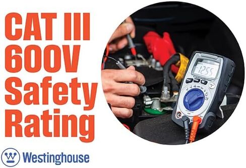 Westinghouse 600V True RMS Auto-Ranging Multimeter with Large Screen and Relative Mode; Measures Voltage Current Resistance Capacitance Frequency Temperature; Incl. Case and 2-Year Warranty. in Saudi Arabia